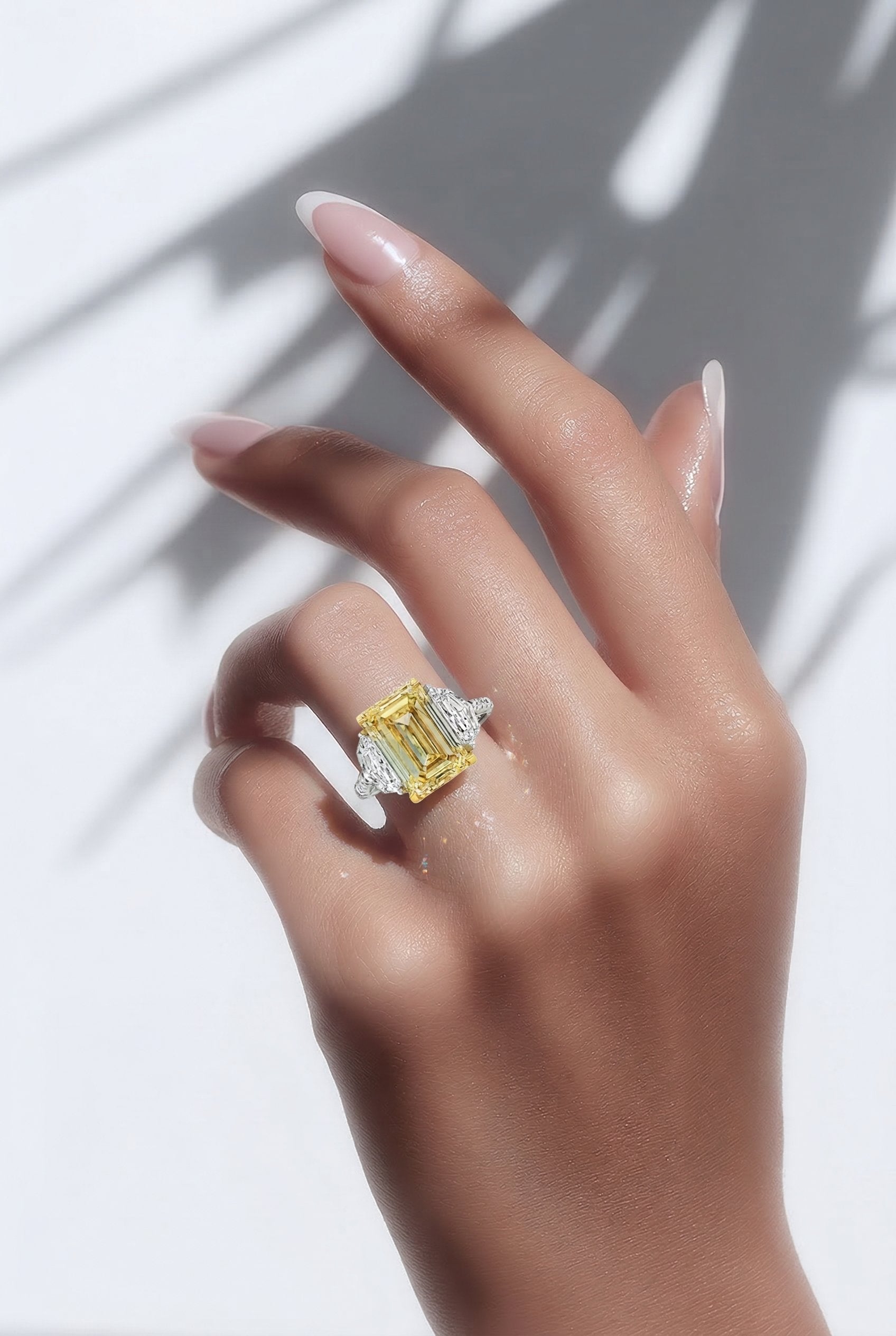 14kt White And Yellow Gold Lab Diamond And Yellow Diamond Ring