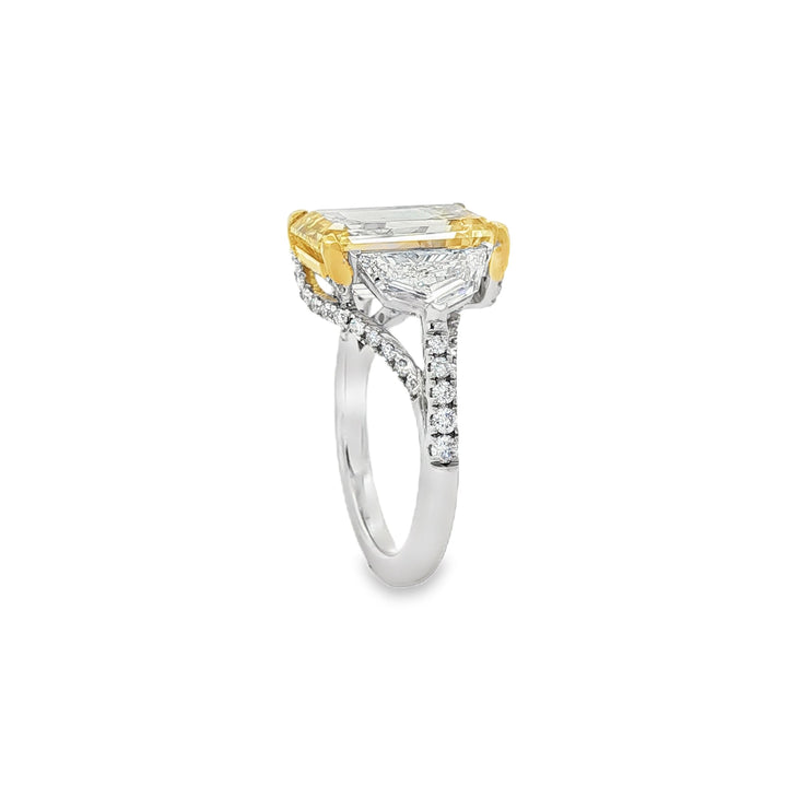 14kt White And Yellow Gold Lab Diamond And Yellow Diamond Ring