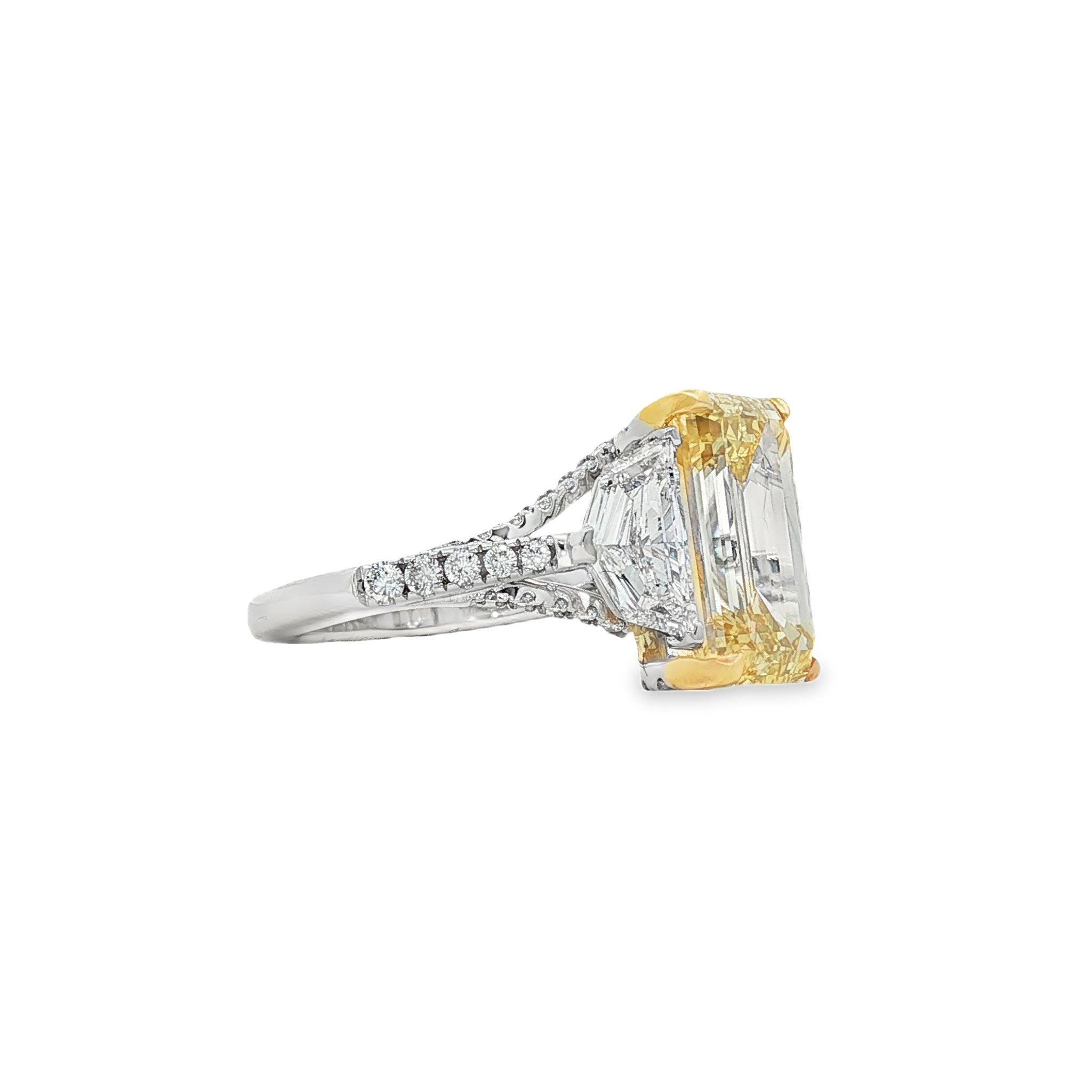 14kt White And Yellow Gold Lab Diamond And Yellow Diamond Ring