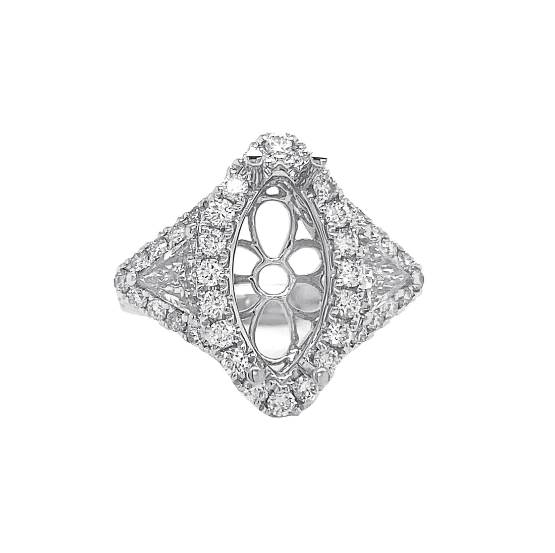 18kt White Gold Diamond Semi Mount