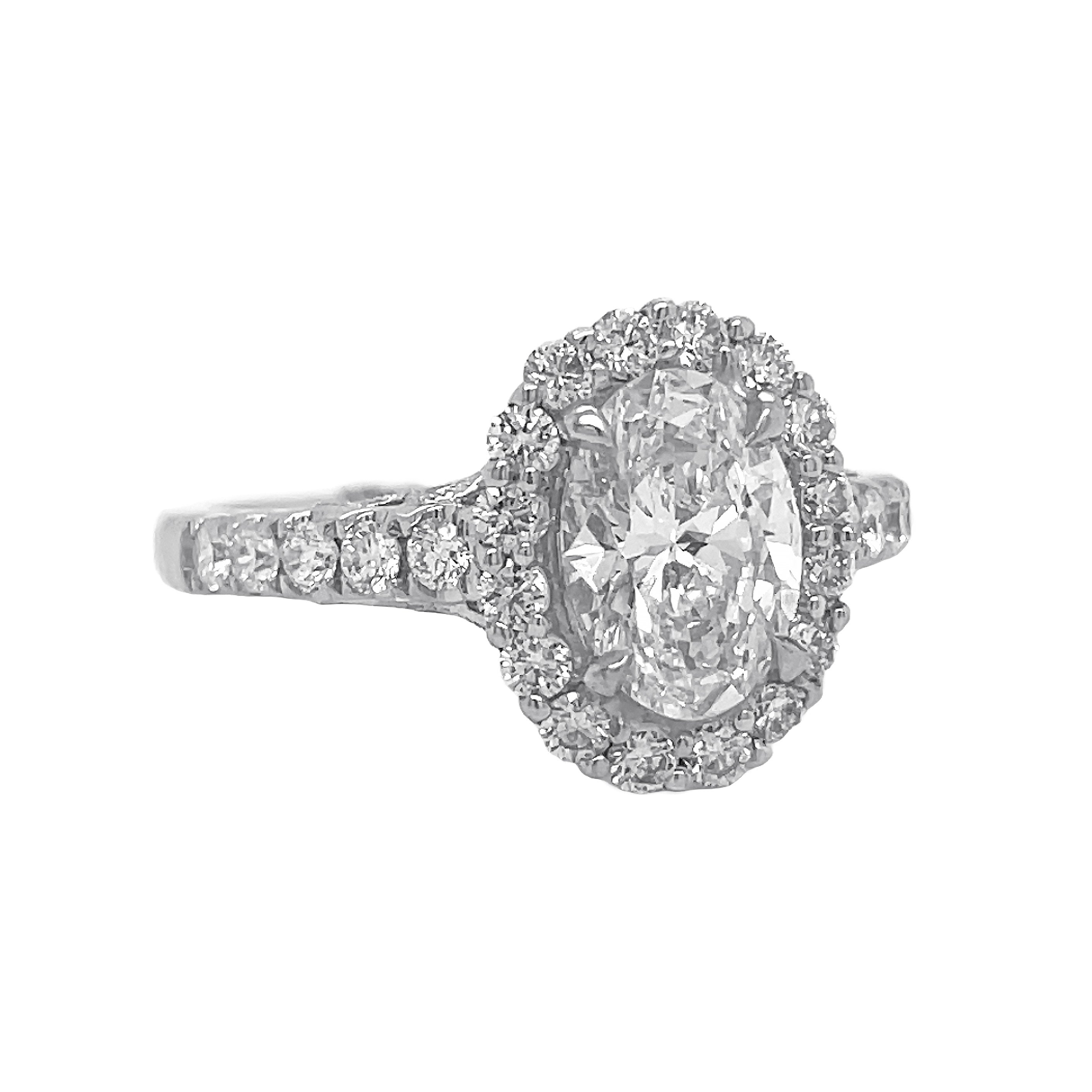 18kt White Gold Diamond Halo Semi Mount