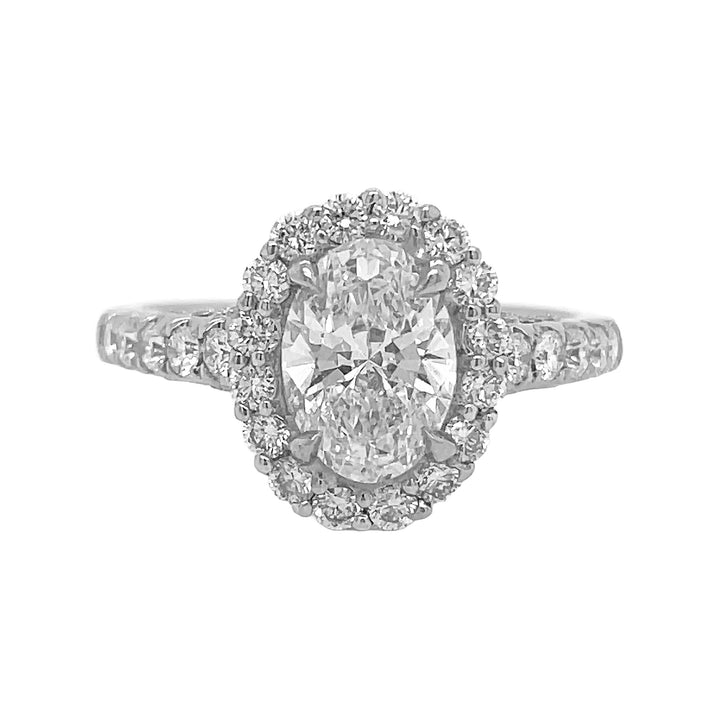 18kt White Gold GIA Certified Diamond Halo Semi Mount