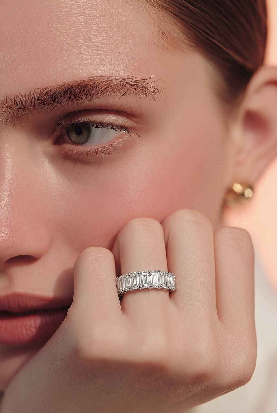 Platinum Lab Diamond Eternity Band