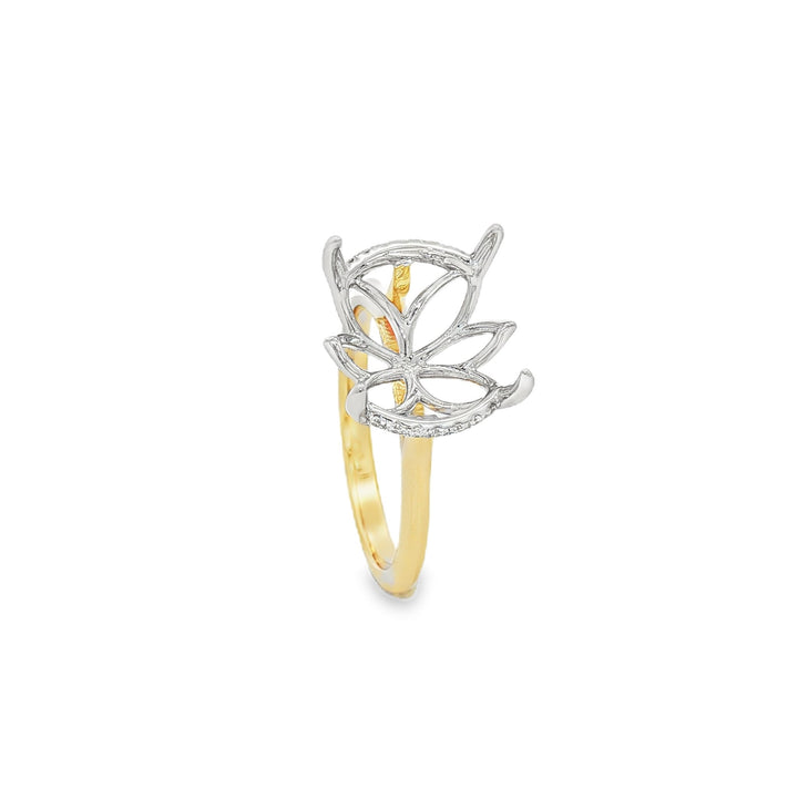14kt Yellow And White Gold Lab Diamond Semi-Mount