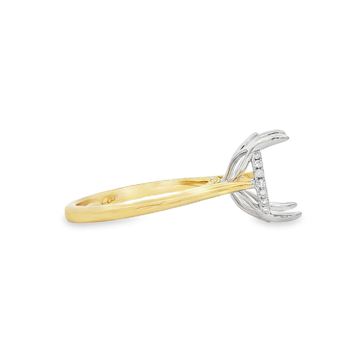 14kt Yellow And White Gold Lab Diamond Semi-Mount