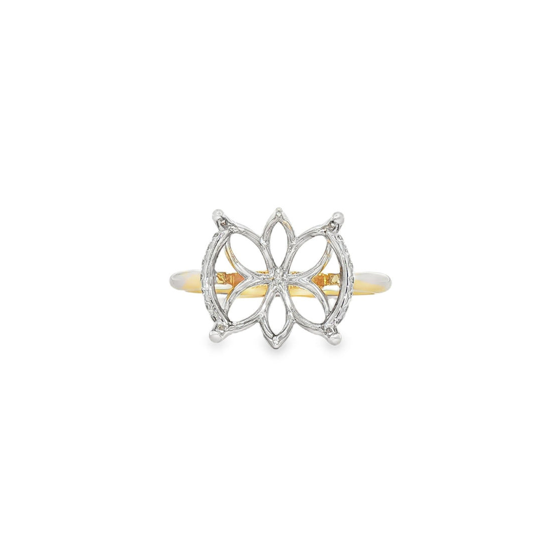 14kt Yellow And White Gold Lab Diamond Semi-Mount