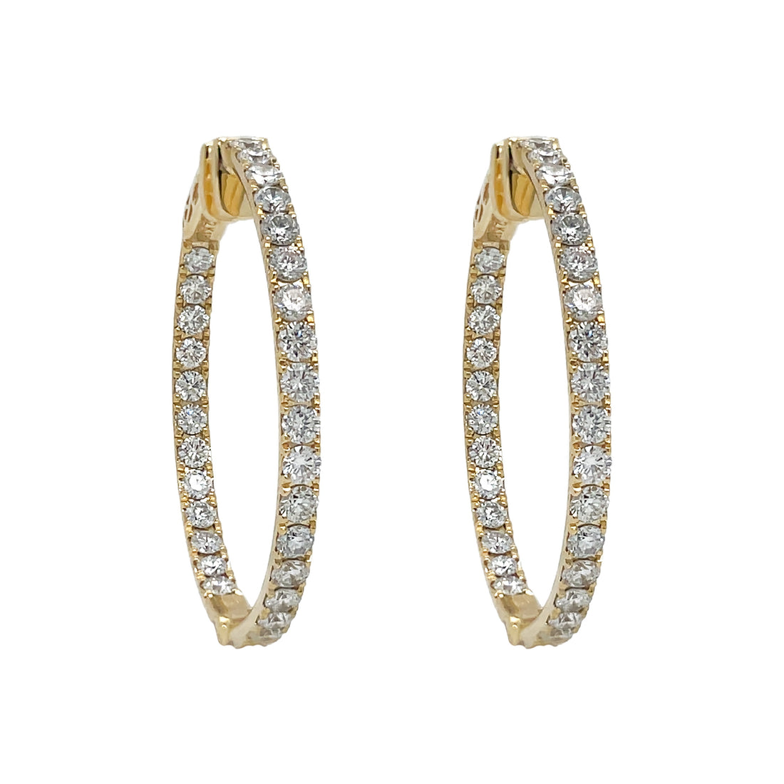 18kt Yellow Gold Diamond Inside-out Hoops