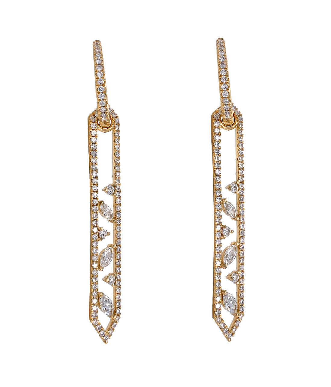 18kt Yellow Gold Diamond Earrings