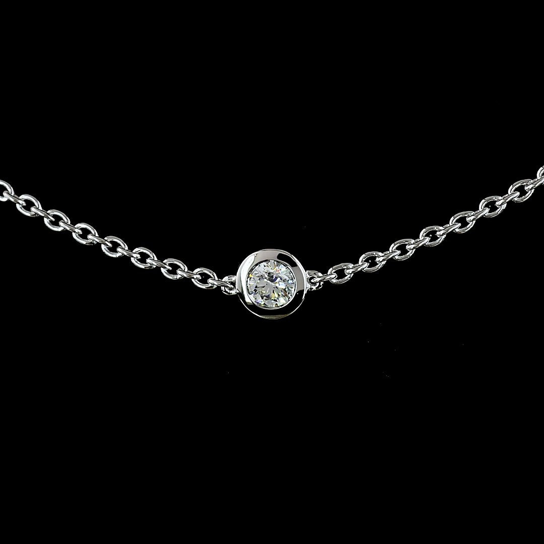 14kt White Gold Lab Diamonds-By-The-Inch Necklace