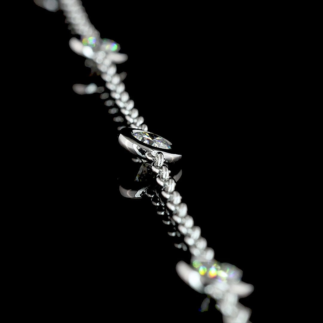 14kt White Gold Lab Diamonds-By-The-Inch Necklace