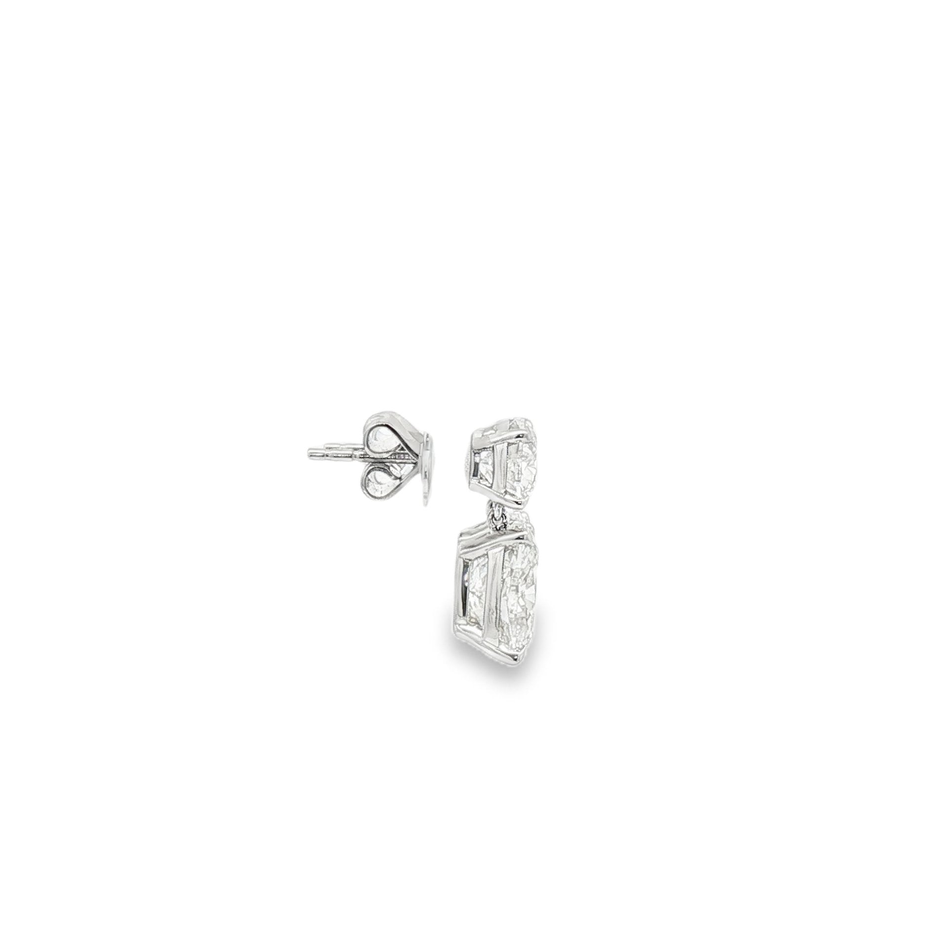14kt White Gold Lab Diamond Dangling Earrings