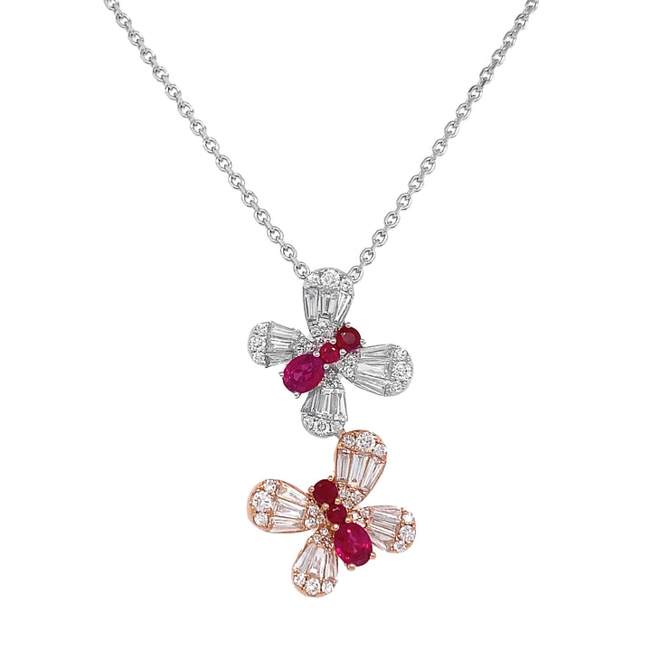 18kt White And Rose Gold Diamond Pendant