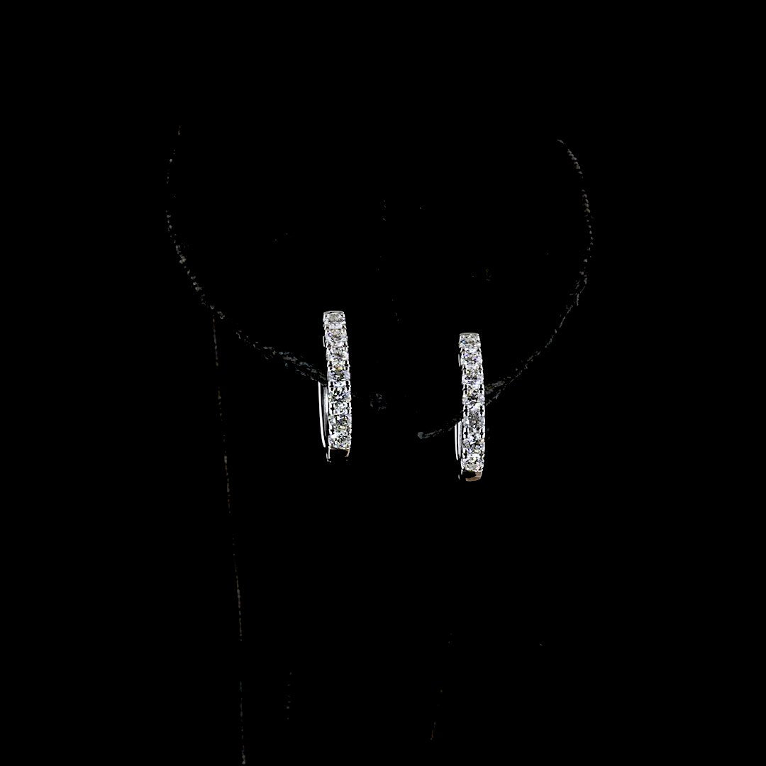 14kt White Gold Lab Diamond Huggie Earrings
