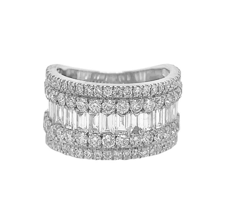 18kt White Gold Diamond Half-way Band
