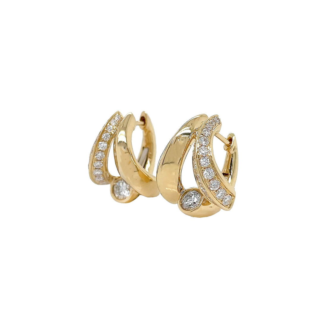 18kt Yellow Gold Diamond Earring