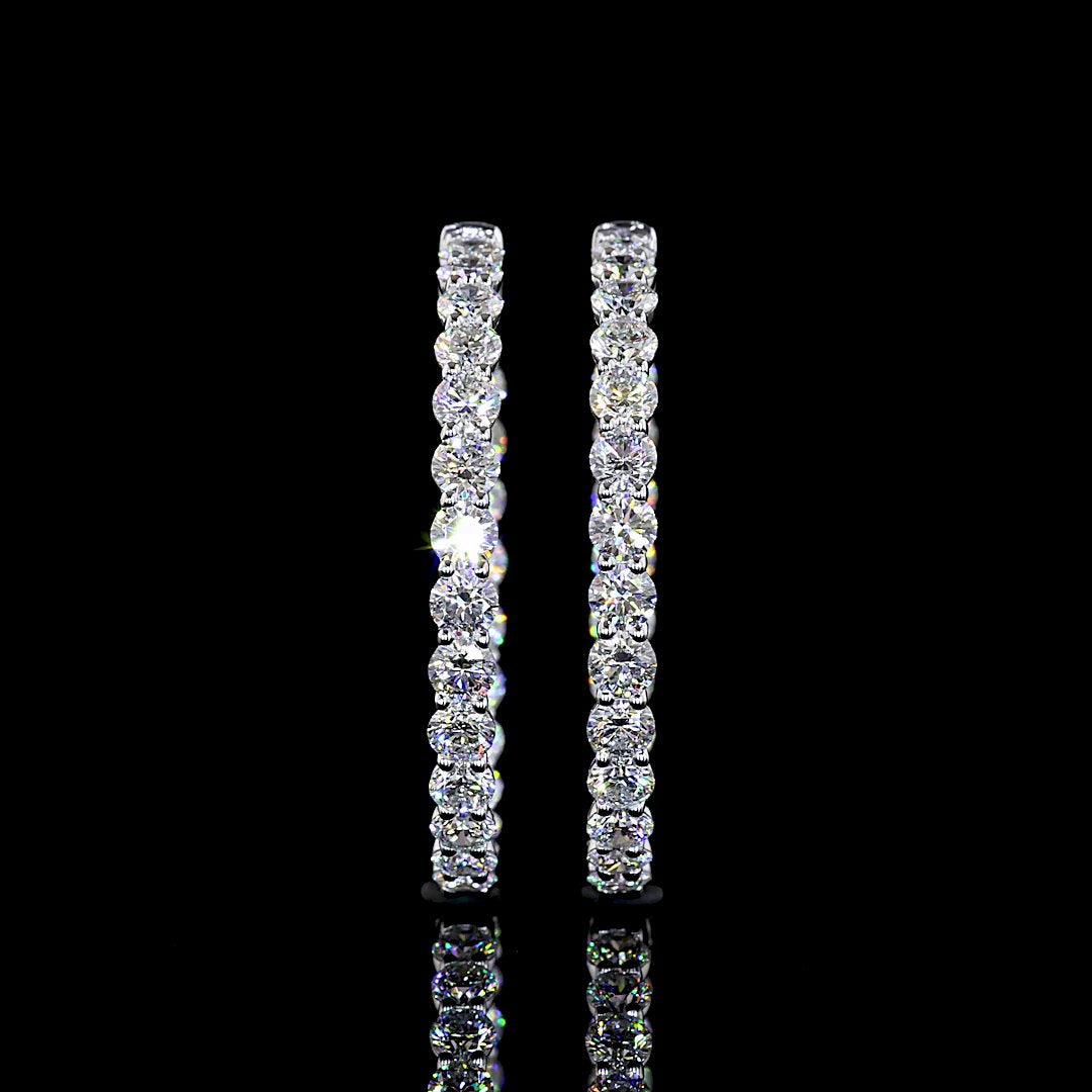 14kt White Gold Lab Diamond Hoops