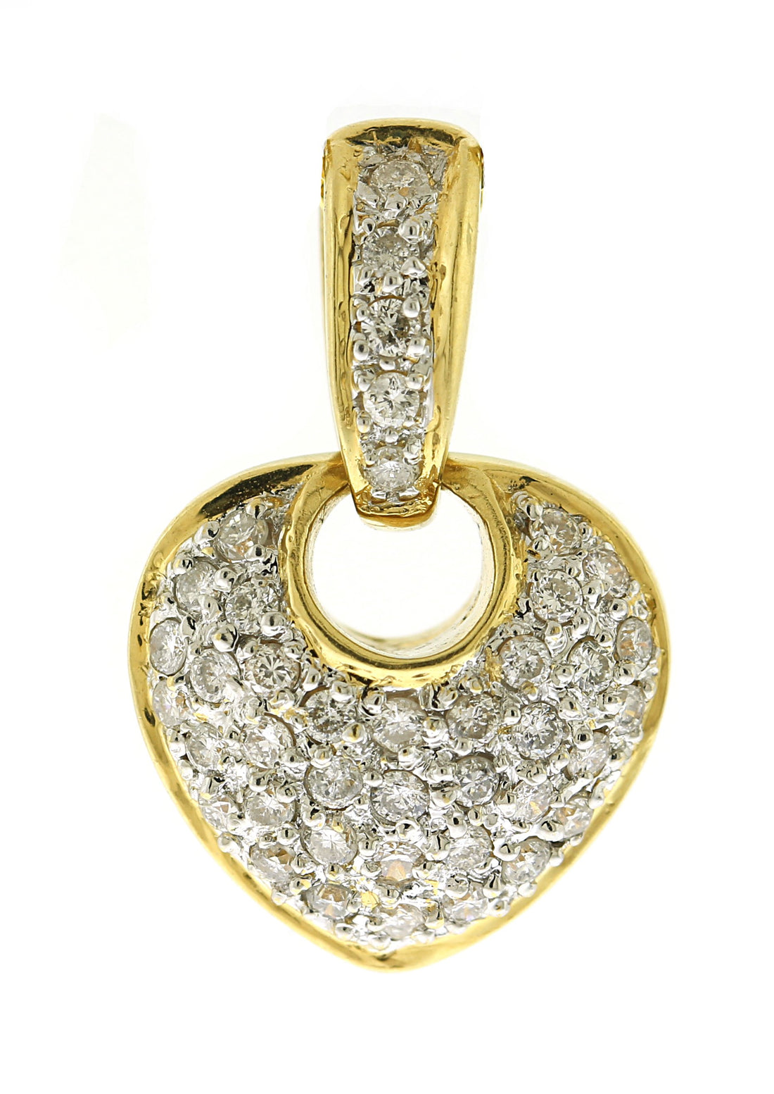 18kt Two Tone Gold Diamond Heart Pendant