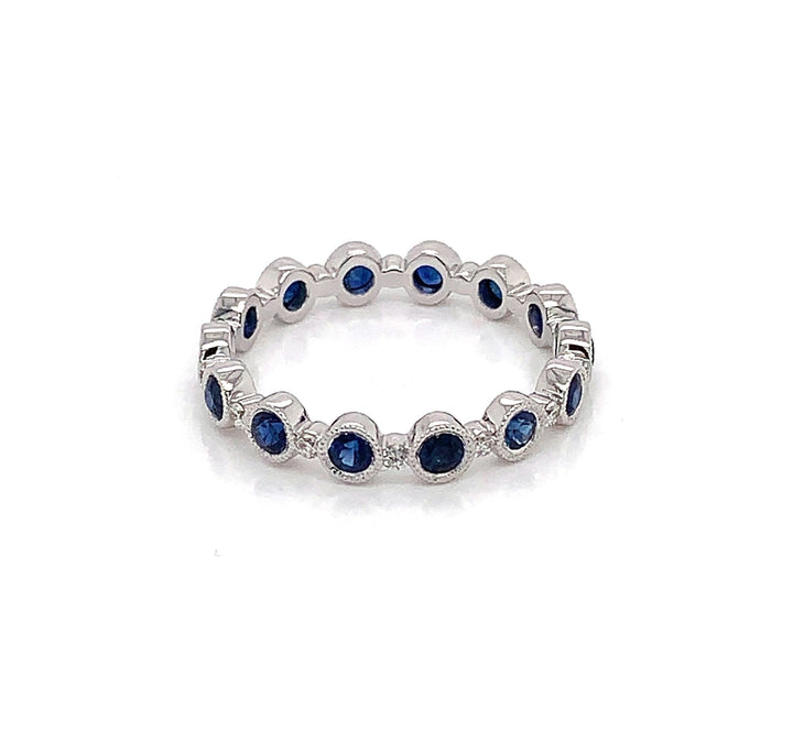 18kt Rose Gold Diamond and Sapphire Band