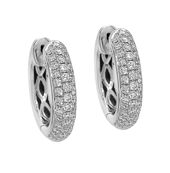 18kt White Gold Diamond Huggie Earrings
