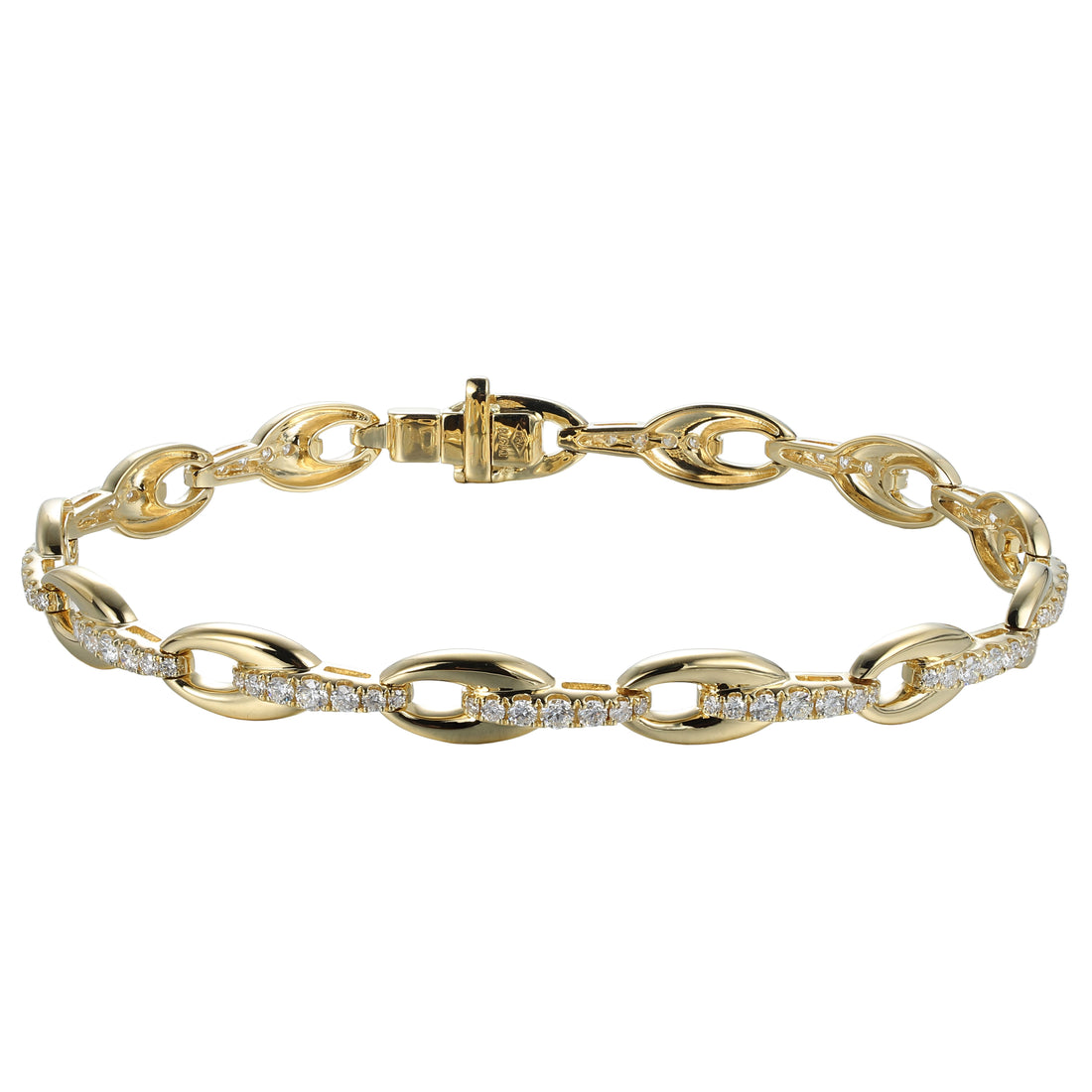 18kt Yellow Gold Diamond Link Bracelet