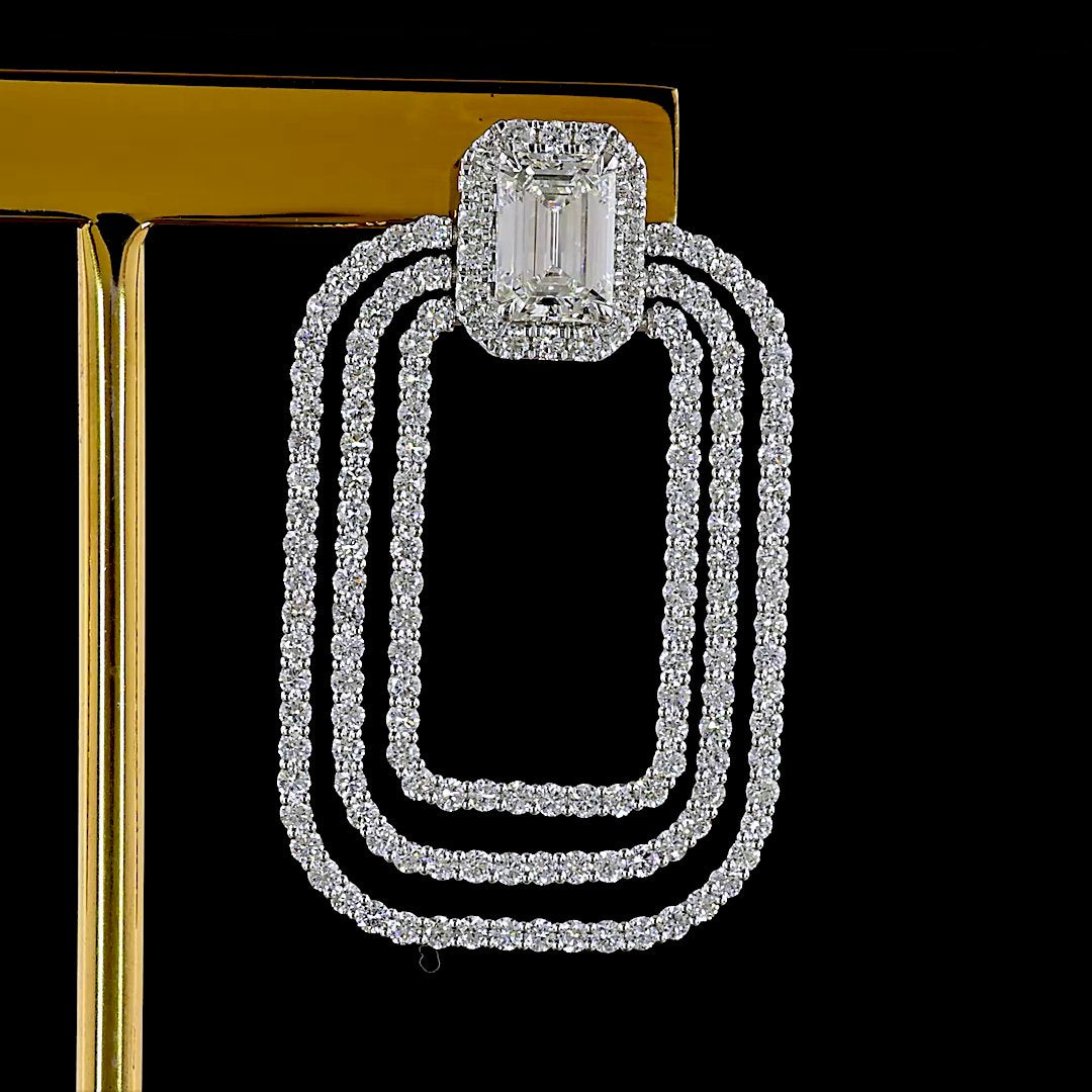 14kt White Gold Lab Diamond Dangling Earring