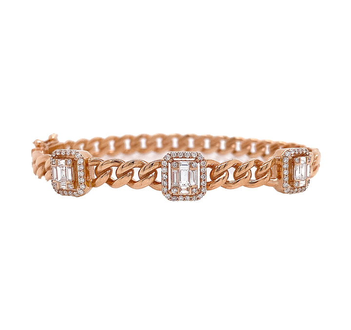 18kt Rose Gold Diamond Bangle