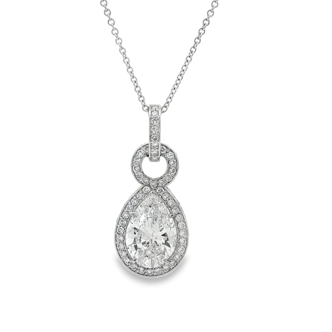 18kt White Gold GIA Certified Diamond Pendant