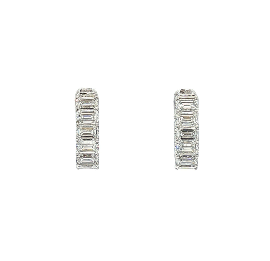 14kt White Gold Lab Diamond Huggie Earrings