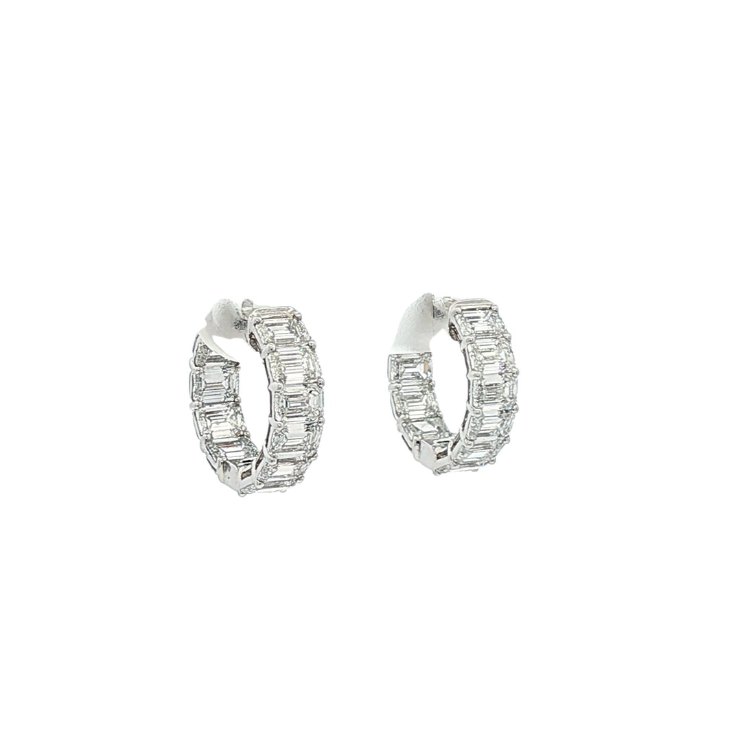 14kt White Gold Lab Diamond Huggie Earrings