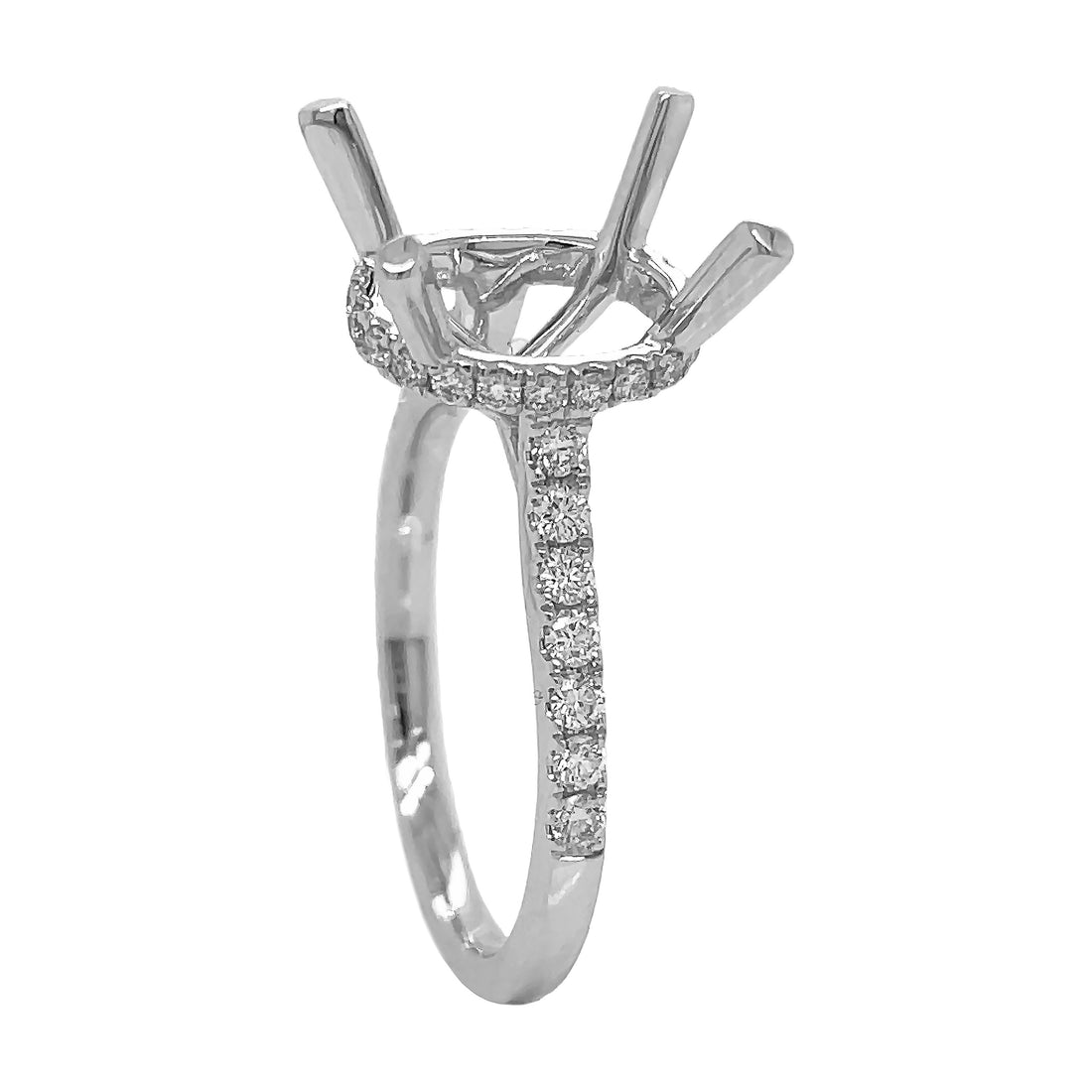 18kt White Gold Diamond Semi-mount