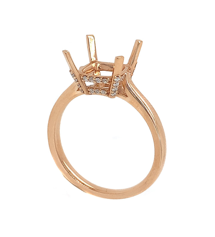 18kt Rose Gold Diamond Semi-mount