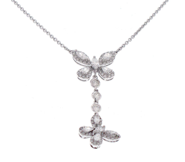 18kt White Gold Diamond Drop Pendant