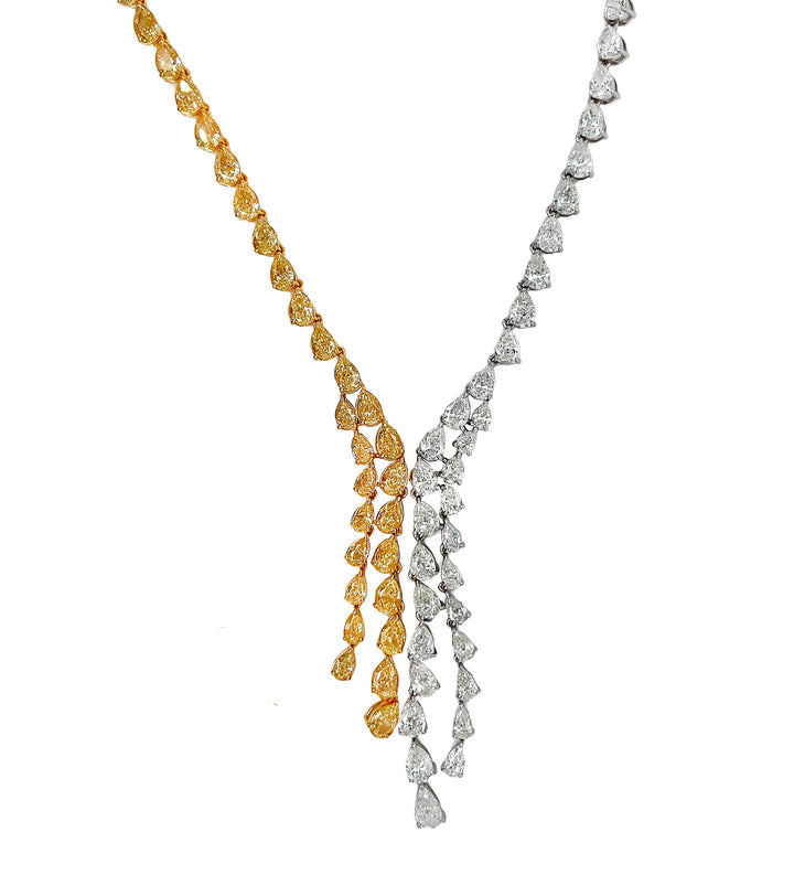 18kt Yellow and White Gold Diamond Dangling Necklace