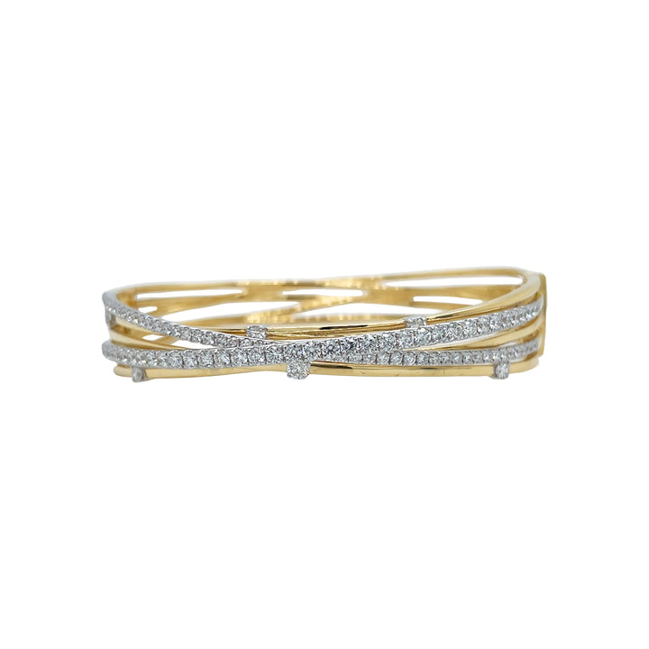 18kt Yellow and White Gold Diamond Bangle