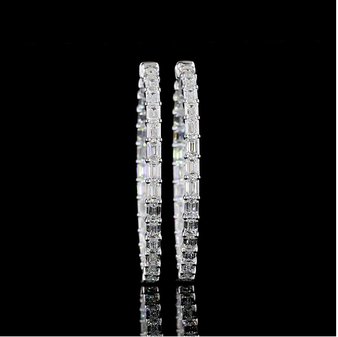 14kt White Gold Lab Diamond Hoops