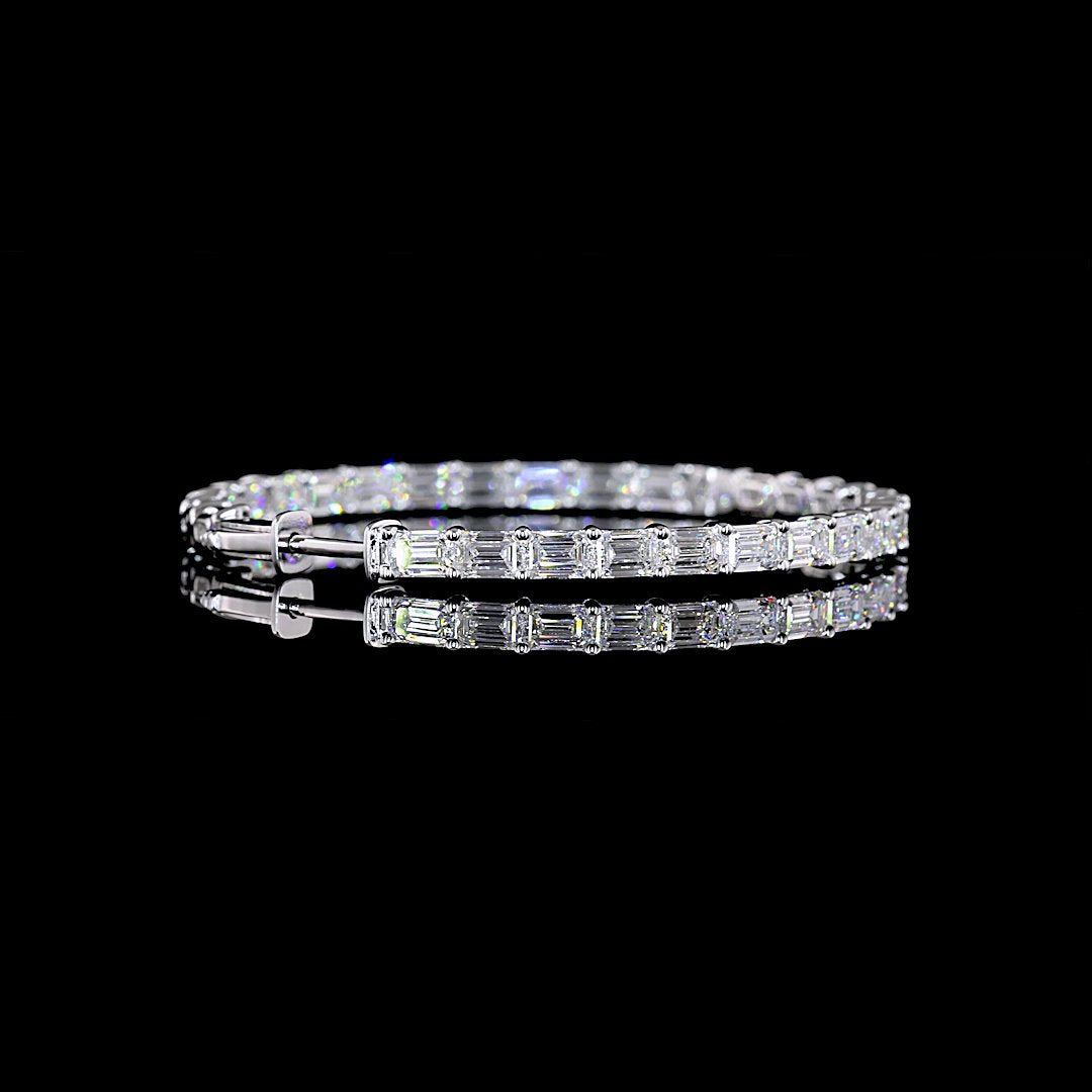 14kt White Gold Lab Diamond Hoops