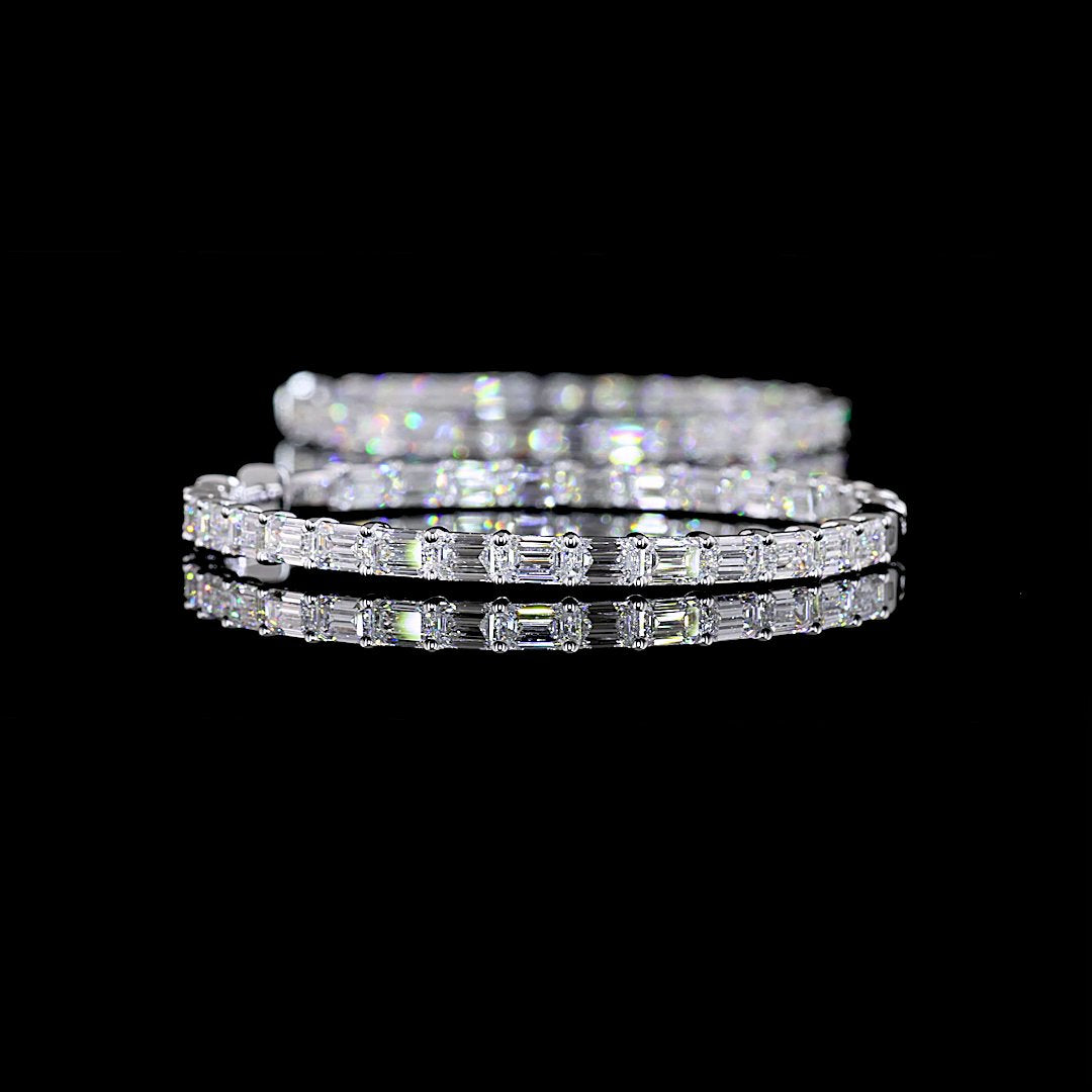 14kt White Gold Lab Diamond Hoops