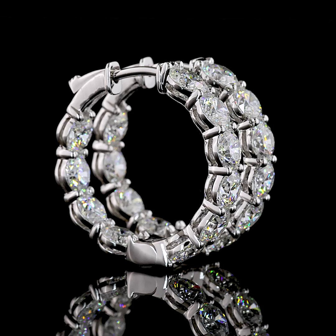 14kt White Gold Lab Diamond Huggie Earrings