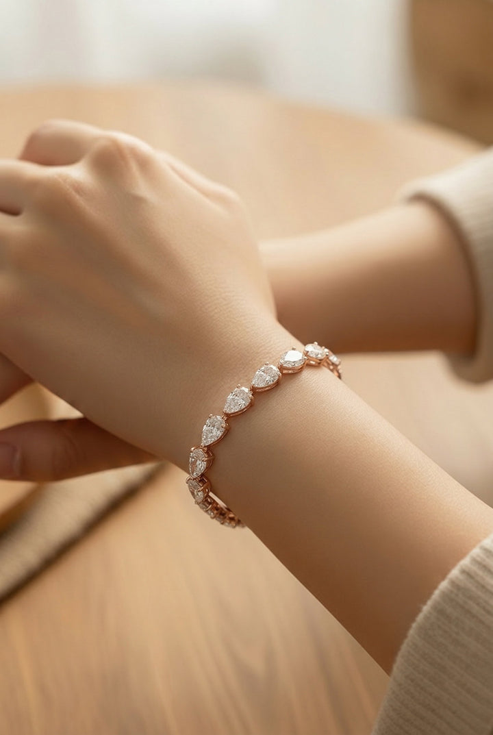 14kt Rose Gold Lab Diamond Tennis Bracelet