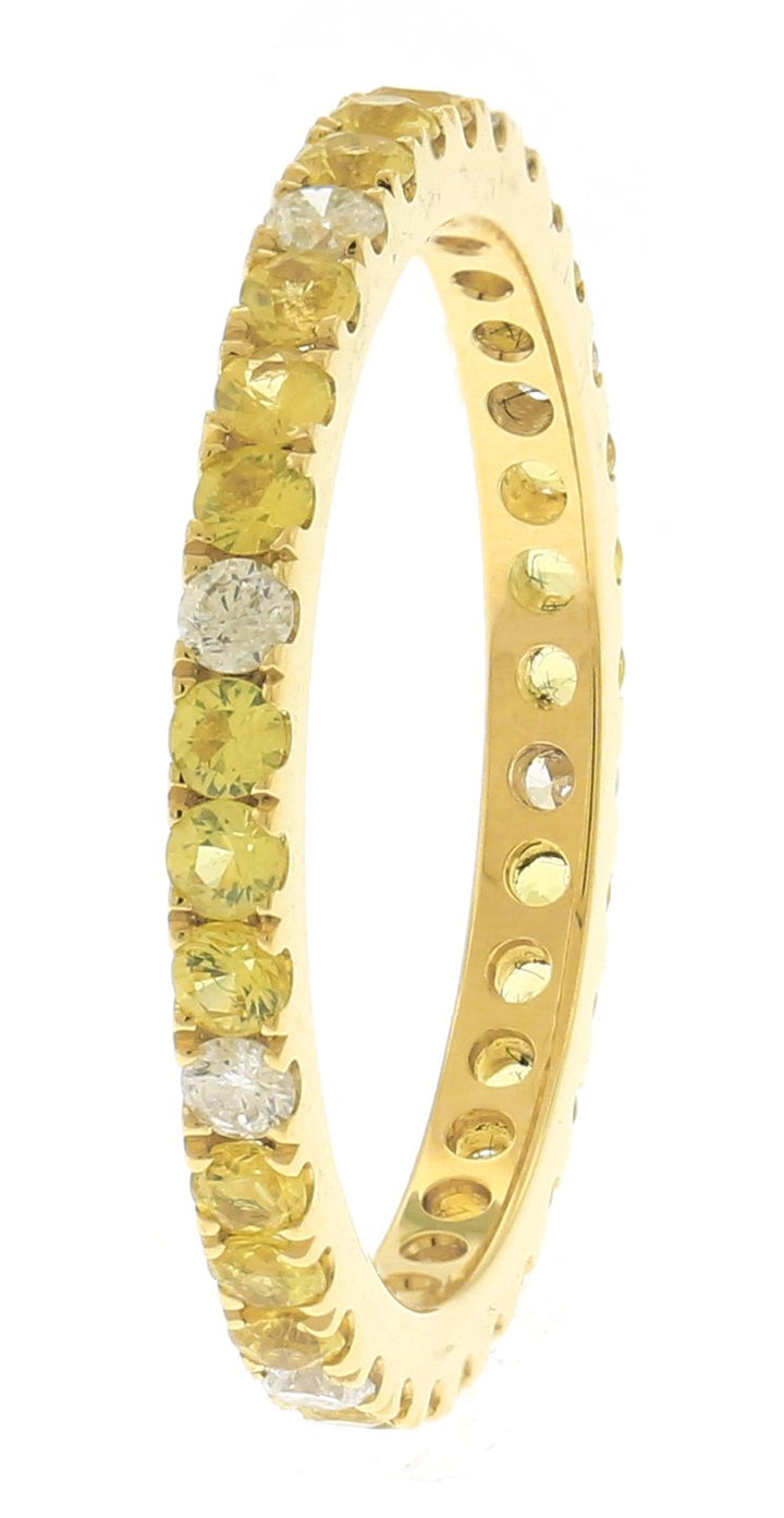 18kt Yellow Gold Diamond And Sapphire Eternity Band