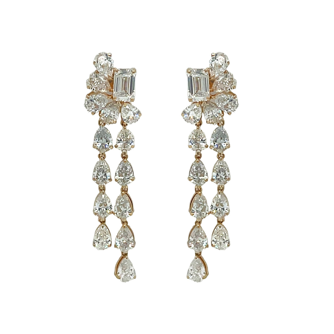 14kt Yellow Gold Lab Diamond Dangling Earrings