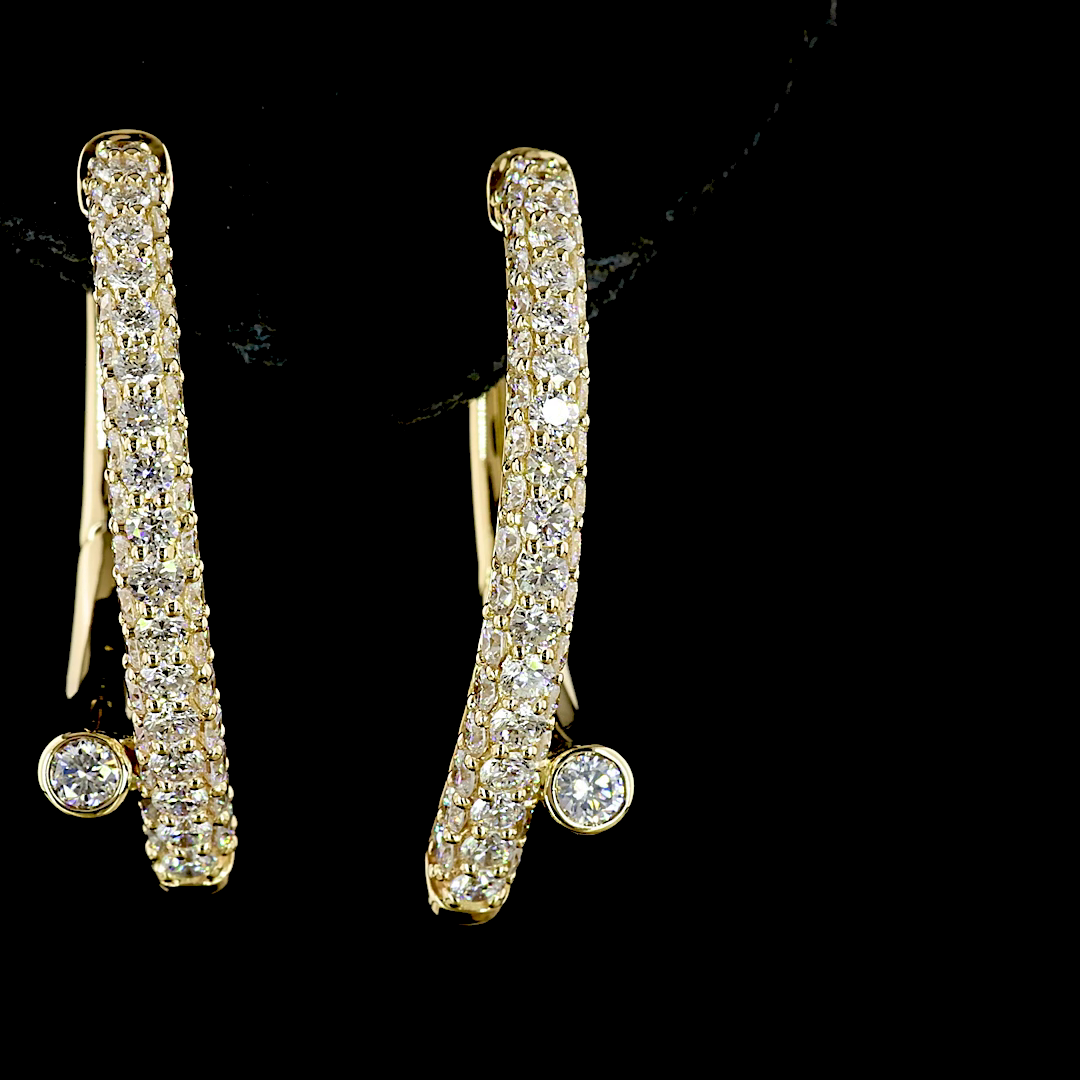 14kt Yellow Gold Lab Diamond Hoops