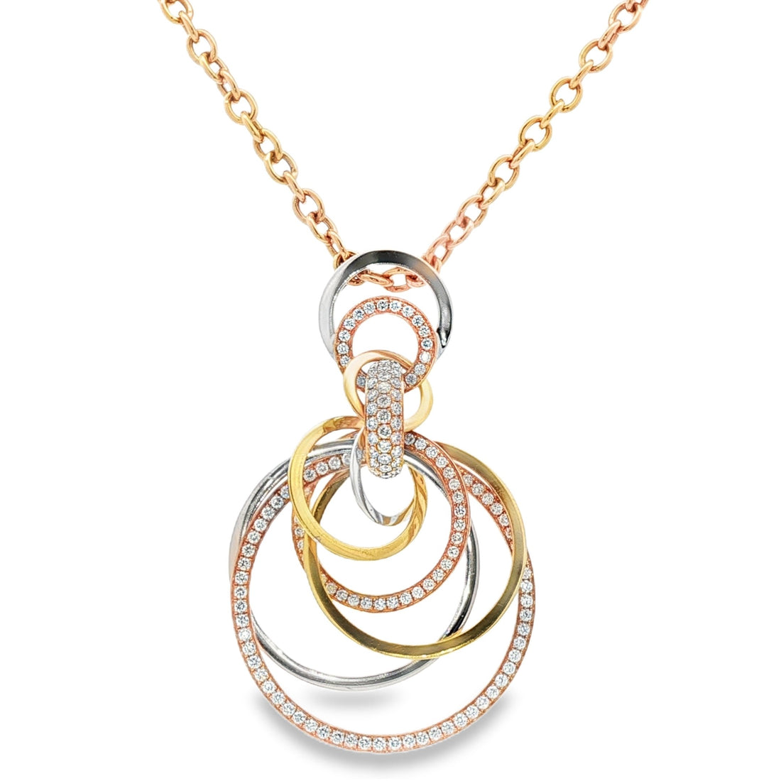 18kt Tri Gold Diamond Necklace