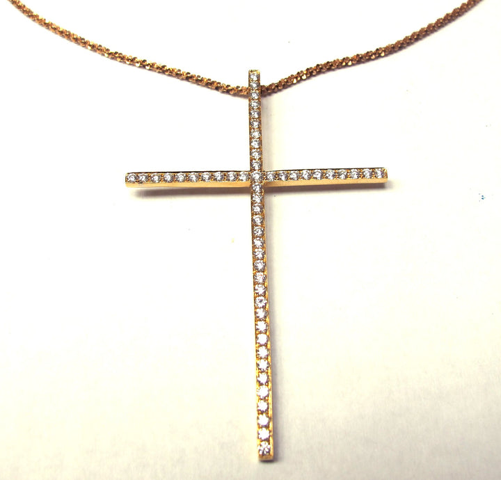 18kt Rose Gold Diamond Cross