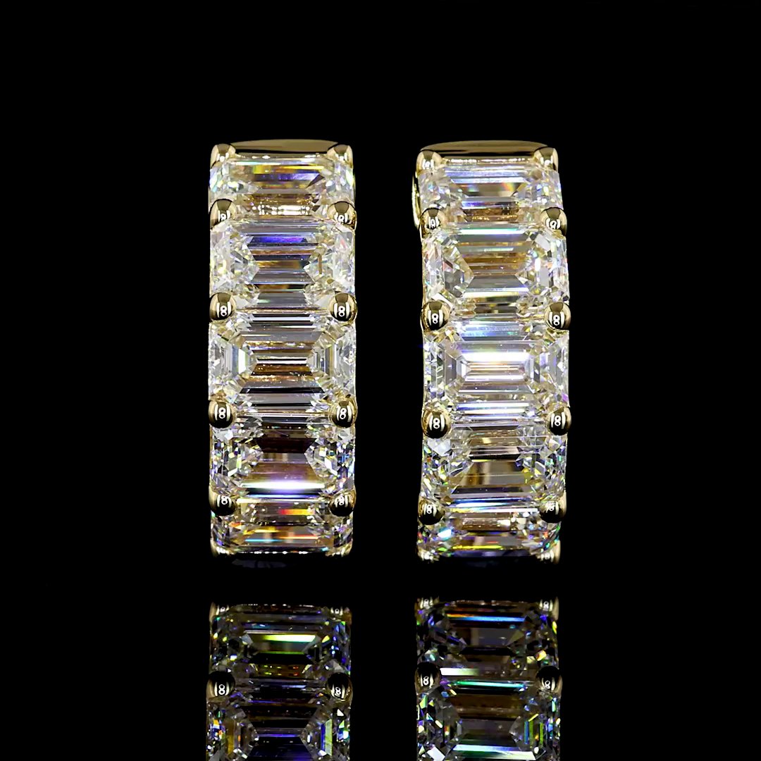 14kt Yellow Gold Lab Diamond Huggie Earrings