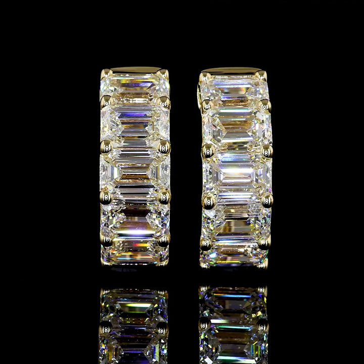 14kt Yellow Gold Lab Diamond Huggie Earrings