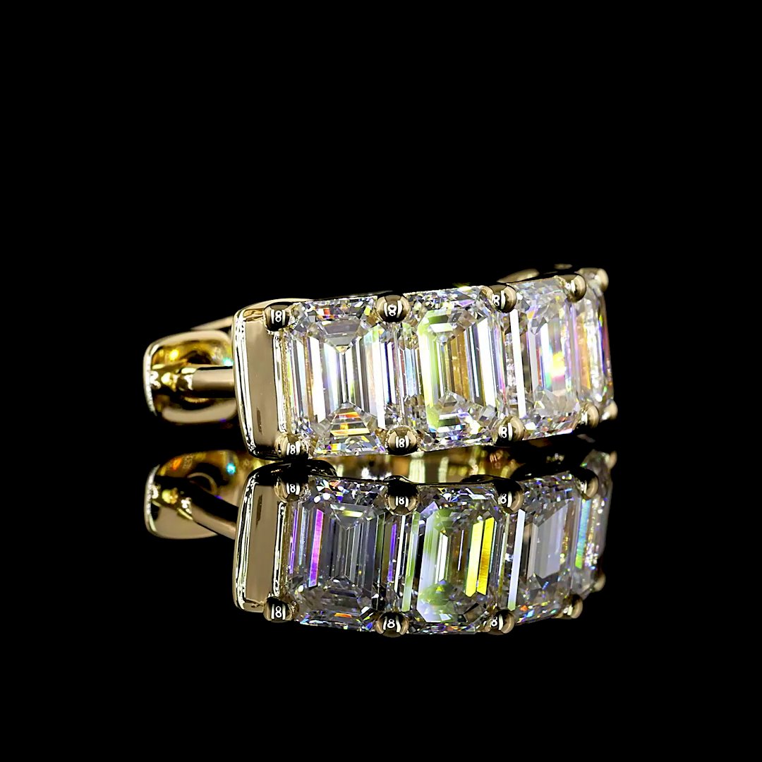 14kt Yellow Gold Lab Diamond Huggie Earrings