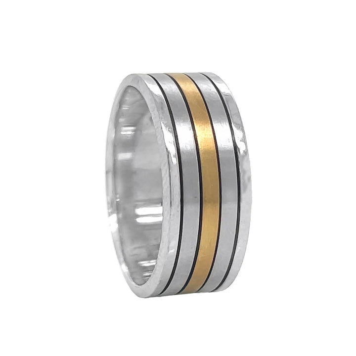 14kt White And Yellow Gold Men's Wedding Band
