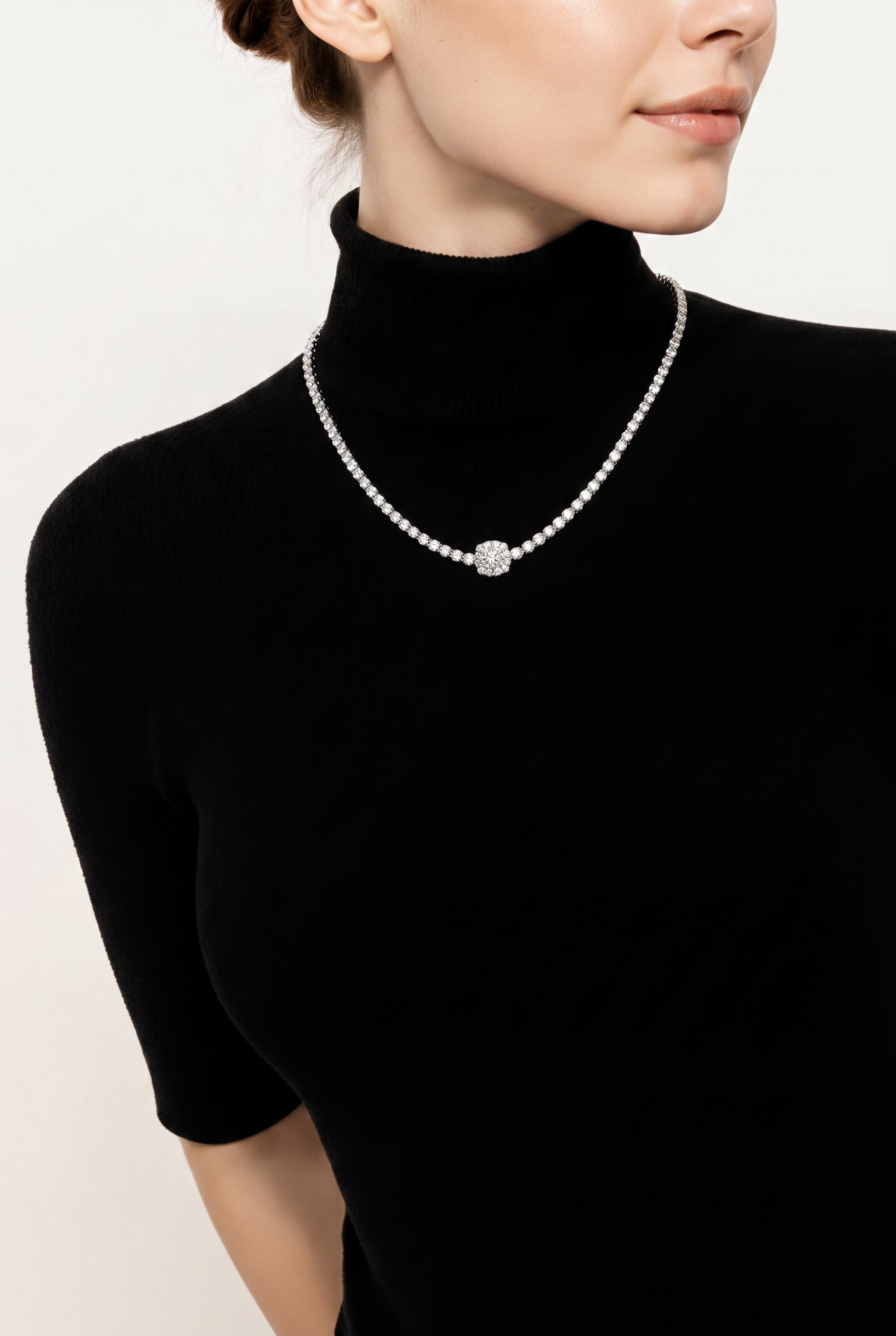 18kt White Gold Diamond Tennis Necklace