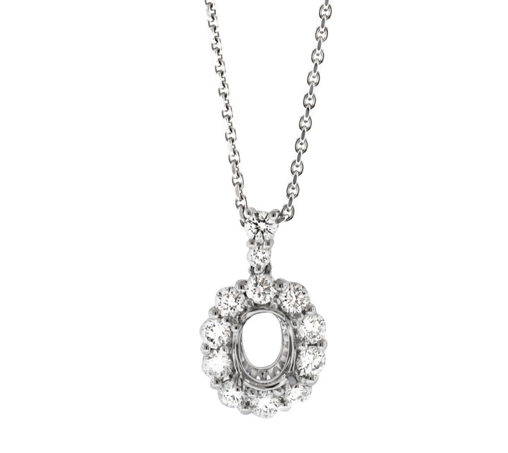 18kt White Gold Diamond Pendant Mounting